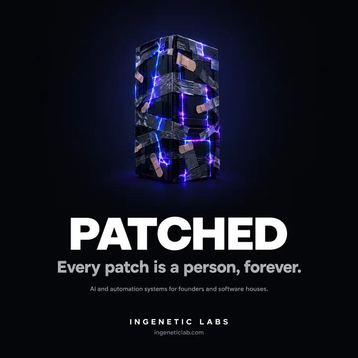 Company page post: "Patched. Every patch is a person, forever."