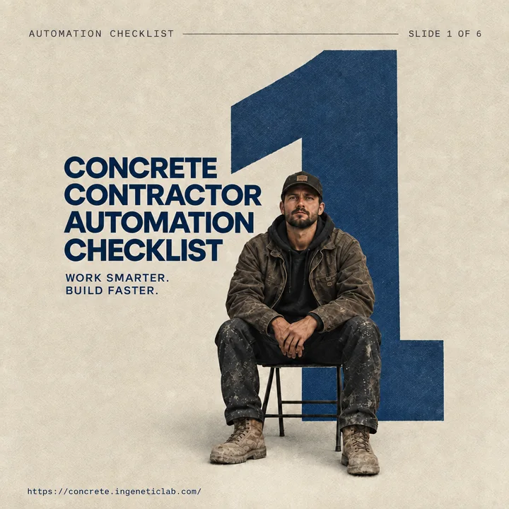 Concrete sub-brand carousel cover: "Concrete contractor automation checklist."